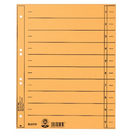 Leitz 16580015 intercalaire de classement Onglet avec index numérique Carton Jaune