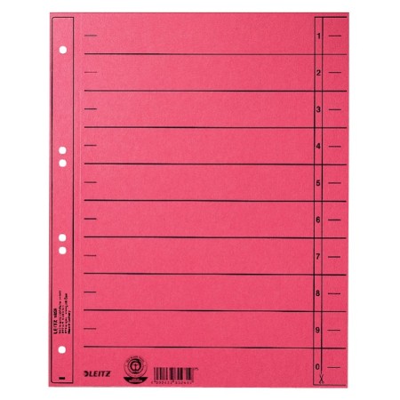 Leitz 16580025 intercalaire de classement Onglet avec index numérique Carton Rouge