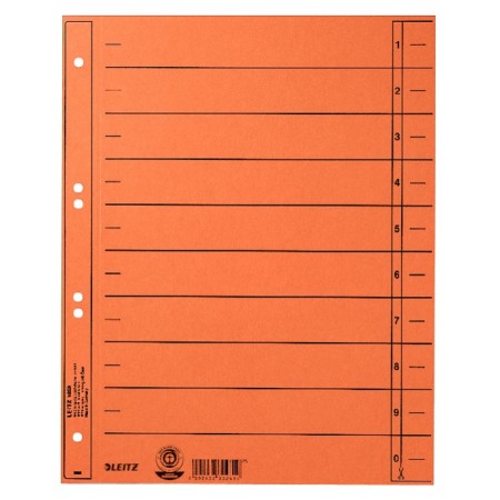 Leitz 16580045 intercalaire de classement Onglet avec index numérique Carton Orange