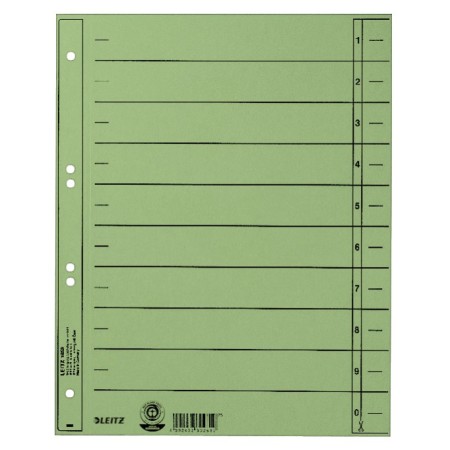 Leitz 16580055 intercalaire de classement Onglet avec index numérique Carton Vert