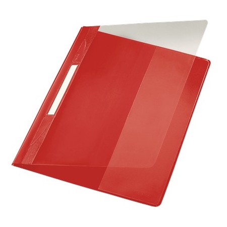 Leitz 41940025 protège documents PVC Rouge, Transparent