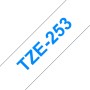 Brother TZE-253 ruban d'étiquette Bleu sur blanc