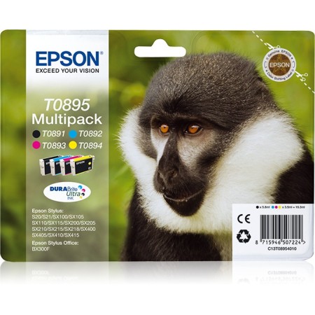 Epson Monkey Multipack "Singe" 4 couleurs - Encre DURABrite Ultra noire, cyan, magenta, jaune