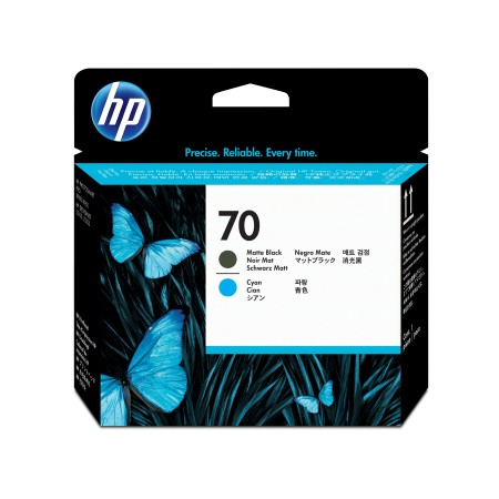 HP 70 tête d'impression DesignJet noir mat et cyan