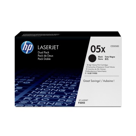 HP 05X pack de 2 toners LaserJet noir grande capacité authentiques