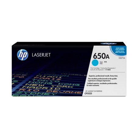 HP 650A toner LaserJet cyan authentique