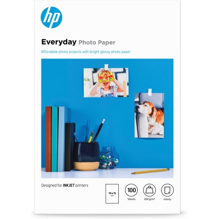 HP Papier photo Everyday, brillant, 200 g m2, 10 x 15 cm (101 x 152 mm), 100 feuilles