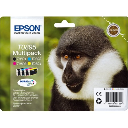 Epson Monkey Multipack "Singe" 4 couleurs - Encre DURABrite Ultra noire, cyan, magenta, jaune