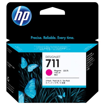 HP 711 pack de 3 cartouches d'encre DesignJet magenta, 29 ml