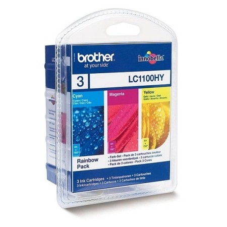 Brother LC-1100HYRBWBP cartouche d'encre 3 pièce(s) Original Cyan, Magenta, Jaune