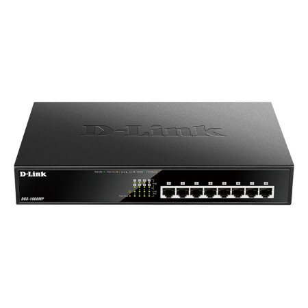 D-Link DGS-1008MP commutateur réseau Non-géré Gigabit Ethernet (10 100 1000) Connexion Ethernet, supportant l'alimentation via