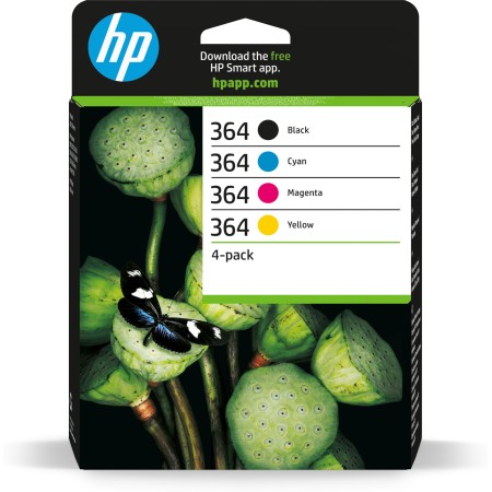 HP 364 pack de 4 cartouches d'encre noir cyan magenta jaune authentiques