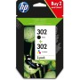 HP Pack de 2 cartouches d'encre noire 3 couleurs authentiques 302