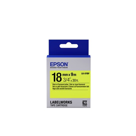 Epson LK-5YBF - Fluorescent - Noir sur Jaune - 18mmx9m