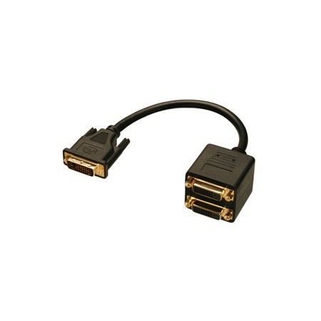 Lindy DVI Splitter Cable câble DVI 0,18 m DVI-D Noir