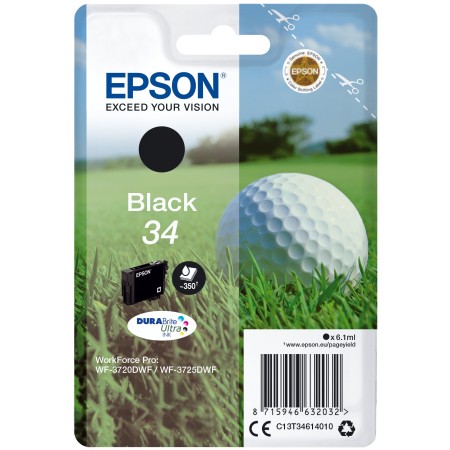 Epson Golf ball Singlepack Black 34 DURABrite Ultra Ink