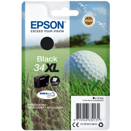 Epson Golf ball Singlepack Black 34XL DURABrite Ultra Ink