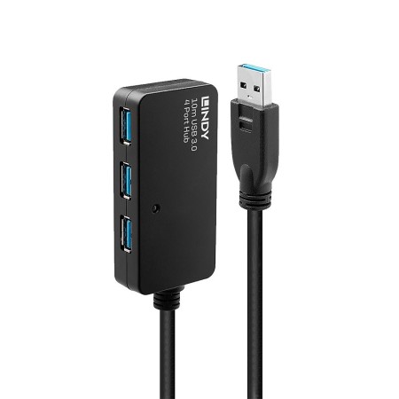 Lindy 43159 hub & concentrateur USB 3.2 Gen 1 (3.1 Gen 1) Type-A 5000 Mbit s Noir