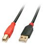 Lindy 42761 câble USB 10 m USB 2.0 USB A USB B Noir, Rouge