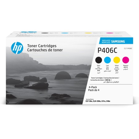 Samsung CLT-P406C Pack de 4 cartouches authentiques de toner cyan magenta jaune noir