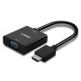 Lindy 38291 câble vidéo et adaptateur 0,1 m HDMI Type A (Standard) VGA (D-Sub) Noir