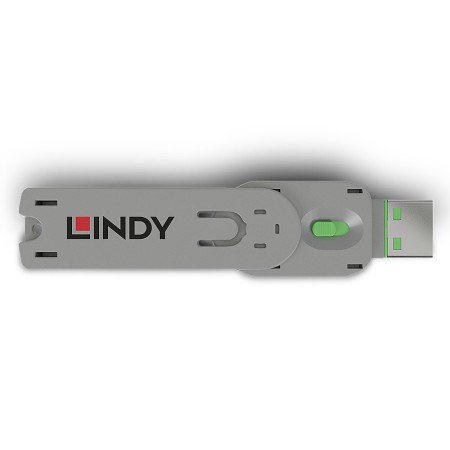 Lindy 40621 bloqueur de port Clé de bloqueur de port USB Type-A Vert Acrylonitrile-Butadiène-Styrène (ABS) 1 pièce(s)