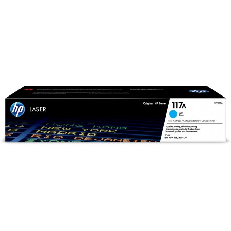 HP Cartouche de toner laser authentique 117A, cyan