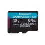 Kingston Technology Carte microSDXC Canvas Go Plus 170R A2 U3 V30 de 64 Go + ADP