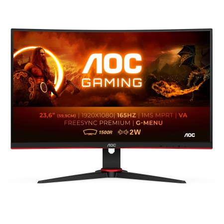 AOC G2 C24G2AE BK écran plat de PC 59,9 cm (23.6") 1920 x 1080 pixels Full HD LED Noir, Rouge