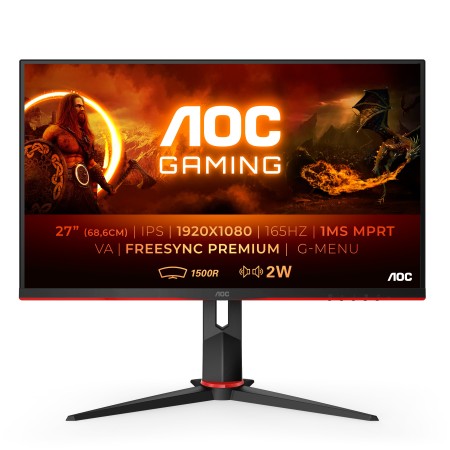 AOC C27G2AE BK LED display 68,6 cm (27") 1920 x 1080 pixels Full HD Noir, Rouge