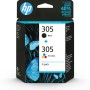 HP Pack de 2 cartouches d'encre authentiques 305 3 couleurs   noir