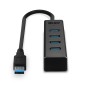 Lindy 43324 hub & concentrateur USB 3.2 Gen 1 (3.1 Gen 1) Type-A 5000 Mbit s Noir