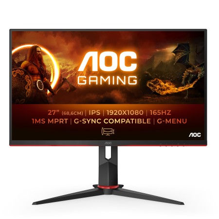 AOC 27G2SPU BK écran plat de PC 68,6 cm (27") 1920 x 1080 pixels Full HD Noir, Rouge