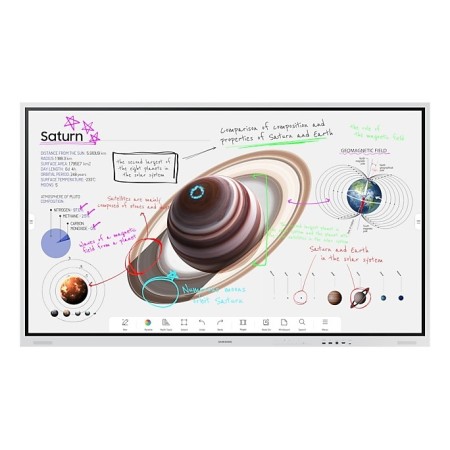 Samsung WM75B tableau blanc interactif 190,5 cm (75") 3840 x 2160 pixels Écran tactile Gris USB   Bluetooth