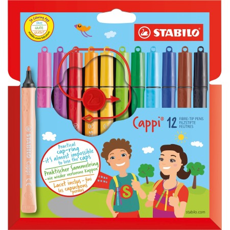 STABILO Cappi stylo-feutre Moyen Multicolore 12 pièce(s)