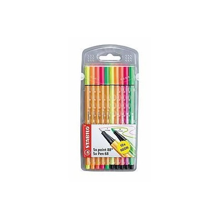 STABILO Pen 68 + point 88 stylo-feutre Multicolore 10 pièce(s)