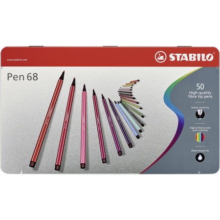 STABILO Pen 68 stylo-feutre Couleurs assorties 50 pièce(s)