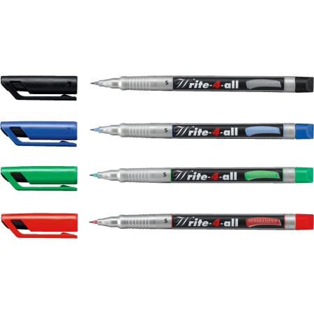 STABILO Write-4-all marqueur indélébile Noir, Bleu, Vert, Rouge 4 pièce(s)