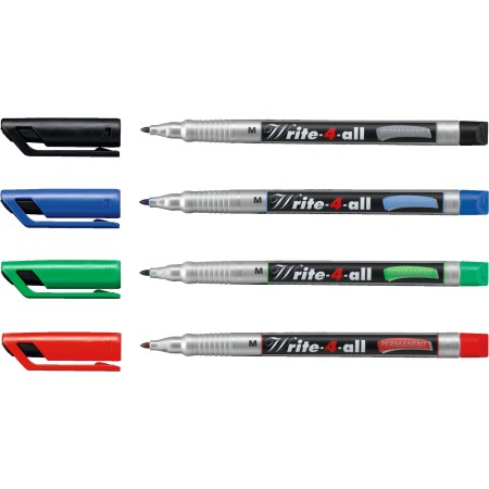 STABILO Write-4-all marqueur indélébile Noir, Bleu, Vert, Rouge 4 pièce(s)