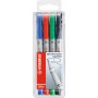 STABILO OHPen marqueur 4 pièce(s) Noir, Bleu, Vert, Rouge