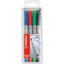 STABILO OHPen marqueur 4 pièce(s) Noir, Bleu, Vert, Rouge