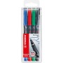 STABILO OHPen universal permanent, 4 Pack marqueur indélébile Pointe ogive Noir, Bleu, Vert, Rouge 4 pièce(s)