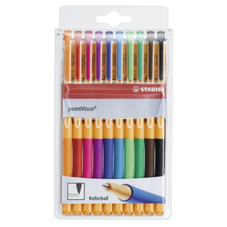 STABILO pointVisco Stylos à encre gel avec bouchon Fin Multicolore 10 pièce(s)