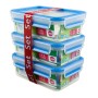 EMSA 508558 boîte hermétique alimentaire Rectangulaire 1 L Bleu, Transparent 3 pièce(s)