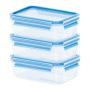 EMSA 508558 boîte hermétique alimentaire Rectangulaire 1 L Bleu, Transparent 3 pièce(s)