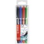 STABILO Sensor medium stylo fin Moyen Noir, Bleu, Vert, Rouge 4 pièce(s)