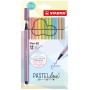 STABILO Pen 68 stylo-feutre Moyen Beige, Bleu, Vert, Vert clair, Orange, Pastel, Pêche, Violet, Jaune 12 pièce(s)