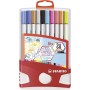 STABILO Pen 68 brush stylo-feutre Multicolore 20 pièce(s)