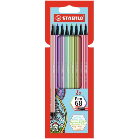 STABILO Pen 68 stylo-feutre Couleurs assorties 8 pièce(s)