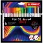 STABILO Pen 68 brush ARTY stylo-feutre Couleurs assorties 24 pièce(s)